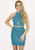 Blush - C420 Beaded High Halter Two-Piece Dress In Blue and Green