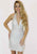 Blush - C429 Metallic Lattice Beaded Backless Dress In White and Silver