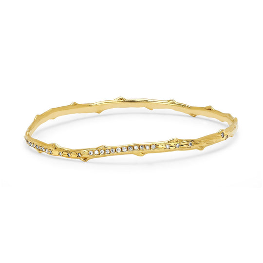 NEW! Pave Diamond Rose Thorn Bangle