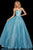 Sherri Hill - 52959 Strapless Sweetheart Glitter A Line Dress In Blue and Silver
