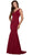 Bejeweled Illusion Inset Plunging V-Neck Evening Gown