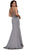 Bejeweled Illusion Inset Plunging V-Neck Evening Gown