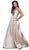 Nox Anabel - C007 Sleek Off Shoulder Mikado A-Line Gown In Gold