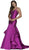 Sweetheart Bodice Ruffled Mikado Trumpet Evening Gown