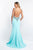 Blush - C1023 Crystal Beaded Backless Mermaid Gown In Blue