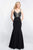 Blush - C1023 Crystal Beaded Backless Mermaid Gown In Black