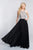 Blush - C1035 Crystal Ornate Jewel Illusion Chiffon Gown In Black