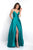 Blush - C1044 Sleeveless Crystal Illusion Back Ballgown In Blue and Green