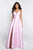 Blush - C1044 Sleeveless Crystal Illusion Back Ballgown In Pink