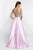Blush - C1044 Sleeveless Crystal Illusion Back Ballgown In Pink