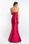 Blush - C1045 Draped Origami Bow Strapless Mermaid Gown In Red