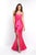 Blush - C1045 Draped Origami Bow Strapless Mermaid Gown In Pink