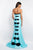 Blush - C1046 Contrast Strapless Bow Ornate Mermaid Gown In Blue and Black