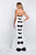 Blush - C1046 Contrast Strapless Bow Ornate Mermaid Gown In White and Black