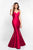 Blush - C1050 Sculpted Sweetheart Mikado Mermaid Gown In Red
