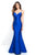 Blush - C1050 Sculpted Sweetheart Mikado Mermaid Gown In Blue