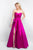 Blush - C1053 Draped Bow Detailed Strapless A-Line Gown In Pink