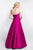Blush - C1053 Draped Bow Detailed Strapless A-Line Gown In Pink