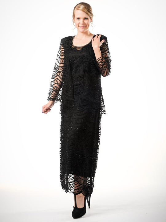 C1061 Beaded Three Piece Dress Set