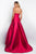 Blush - C1067 Strapless Asymmetrical Sculpted Mikado Ballgown In Red