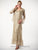 C1068 Beaded Silk Lace Collar Jacket with Godet Dress Set