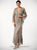 C1068 Beaded Silk Lace Collar Jacket with Godet Dress Set