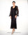 C1068 Beaded Silk Lace Collar Jacket with Godet Dress Set