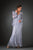 C1068 Beaded Silk Lace Collar Jacket with Godet Dress Set