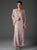 C1068 Beaded Silk Lace Collar Jacket with Godet Dress Set