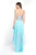 Blush - C1076 Beaded Chiffon High Low A-line Dress In Blue