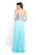 Blush - C1077 Beaded Sweetheart Chiffon A-line Gown In Blue