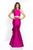 Blush - C1078 Halter Neck Two-Piece Mikado Mermaid Gown In Pink
