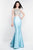 Blush - C1079 Two-Piece Beaded Mikado Mermaid Gown In Blue