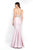 Blush - C1080 Beaded Halter Neck Mikado Mermaid Gown In Pink