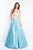 Blush - C1081 Halter Neckline Embellished Mikado Ballgown In Blue