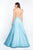 Blush - C1081 Halter Neckline Embellished Mikado Ballgown In Blue