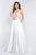 Blush - C1081 Halter Neckline Embellished Mikado Ballgown In White