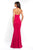 Blush - C1083 Halter Neckline Lace-Up Back Mermaid Gown  In Pink