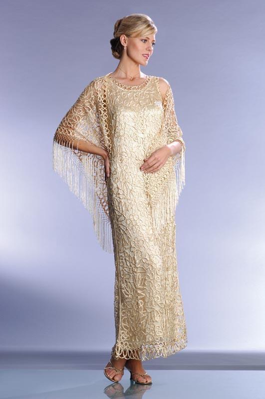 Soulmates - C12002 Signature Beaded Tank Dress with Shawl