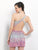 Blush - C130 Ombre Rocks Embellished One Shoulder Strap Cocktail Dress In Pink and Silver