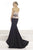 Janique C1688 Embroidered Pleated Peplum Long Evening Gown In Black and  Pink
