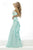 Janique C1691 - Strapless Asymmetric Fold-Over Neckline Long Gown In Blue