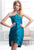 Terani Couture - C1723 Straight Across Neck Column Dress in Green