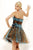 C2010-1 Dress in Coffee Turquoise