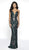 Blush by Alexia Designs - C2031 Sequined Deep V-neck Sheath Dress In Green and Nude