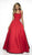Blush by Alexia Designs - C2038 Embellished Halter Mikado Ballgown In Red
