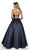 Blush by Alexia Designs - C2038 Embellished Halter Mikado Ballgown In Blue