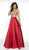 Blush by Alexia Designs - C2042 Beaded Plunging V-Neck Gown  In Red