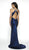 Blush by Alexia Designs - C2047 Beaded High Halter Dress In Blue