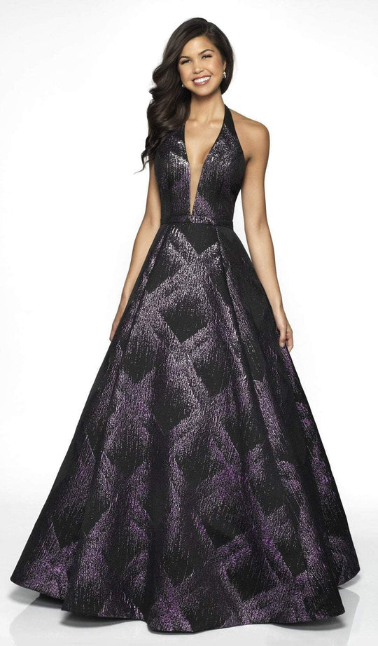 Blush by Alexia Designs - C2053 Plunging Halter Ballgown In Pink